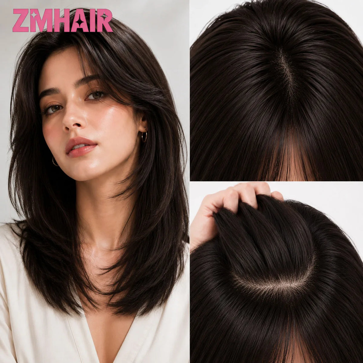 Soft Preplucked Straight Silk Base Human Hair Wig for Women