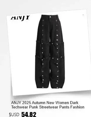 ANJY Summer New Women's High Street Fashion Unique Design Denim Patchwork Contrast Color Button Vest Casual Wide Leg Pants A7944