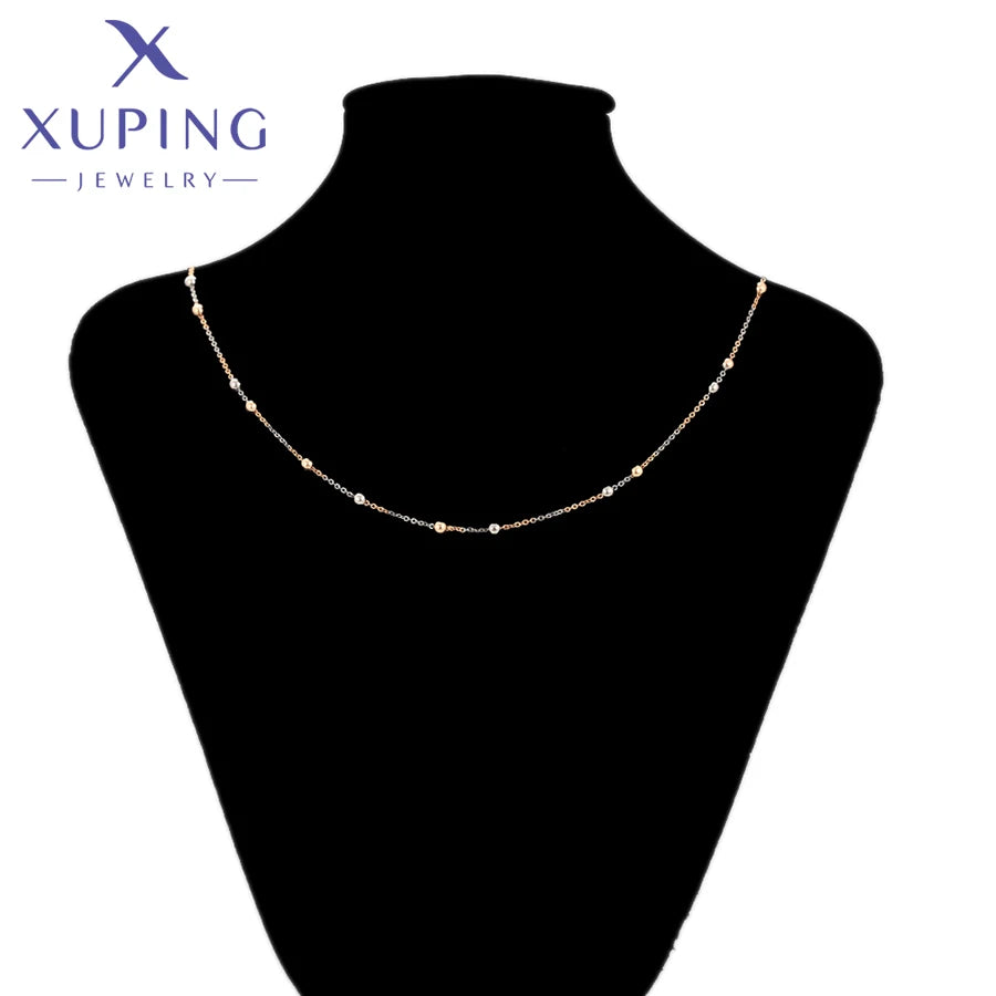 Multicolor Beaded Copper Chain Necklace for Women