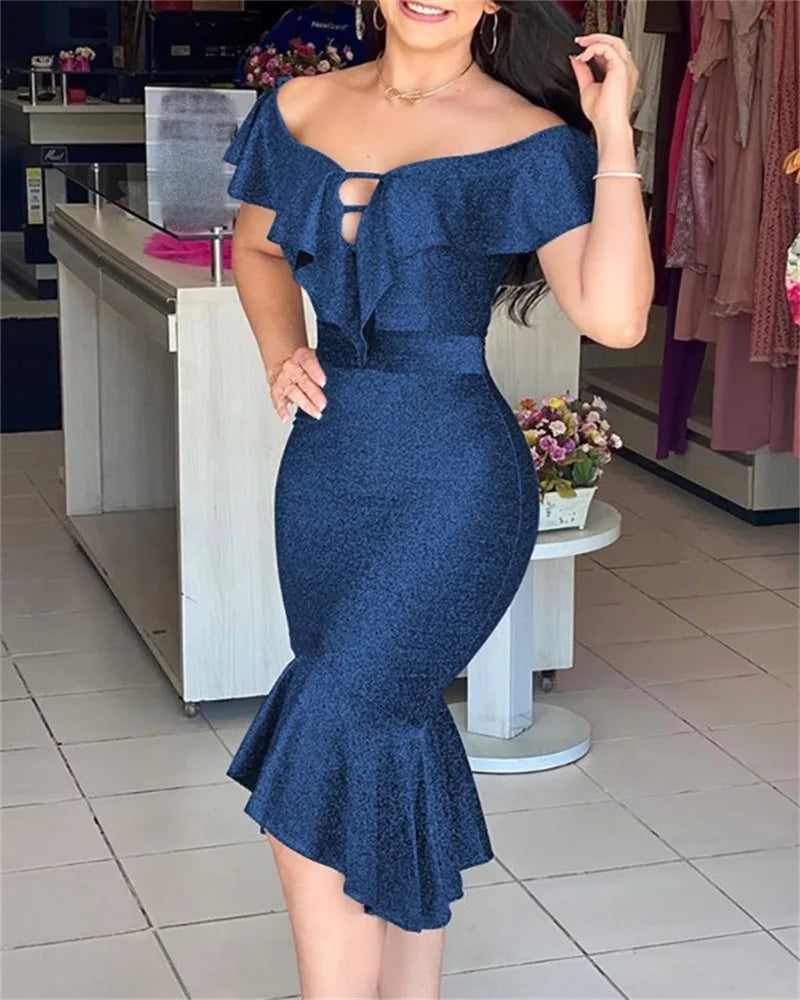 Flattering Silhouette Midi Dress