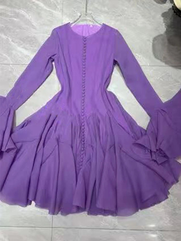 Ruffled Hem A-Line Dress