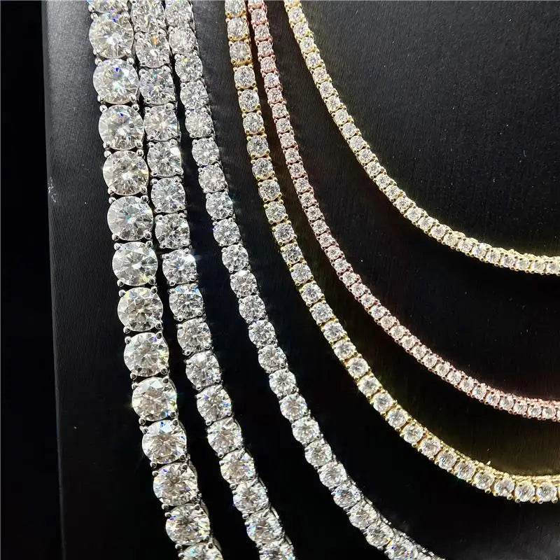 Full Moissanite Sterling Silver Tennis Bracelet for Women