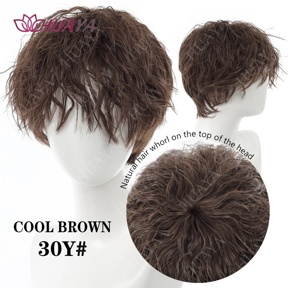 Heat Resistant Short Curly Synthetic Wig For Women