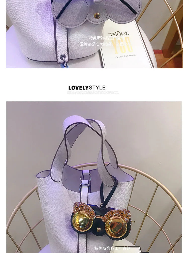 Diamonds cute glasses clip ins fashion sunglasses bag portable sunglasses case protective cover bag bag hanging jewelry