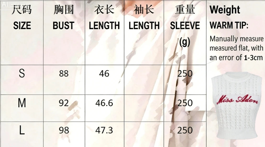 Letter Knit Crop Top Two Piece Set Streetwear for Women