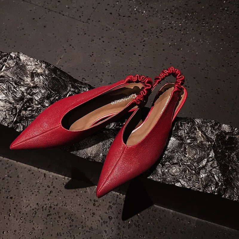 Elegant Handmade Real Leather Slingback Sandals for Women