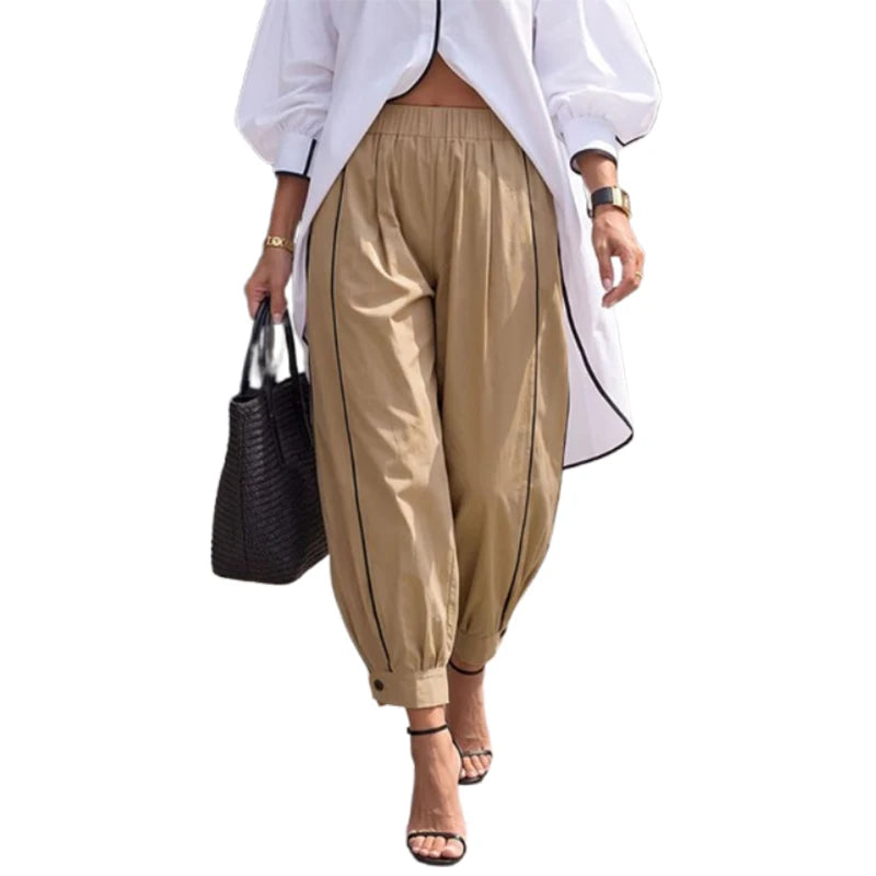 High Waist Tapered Harem Pants With Pockets for Women