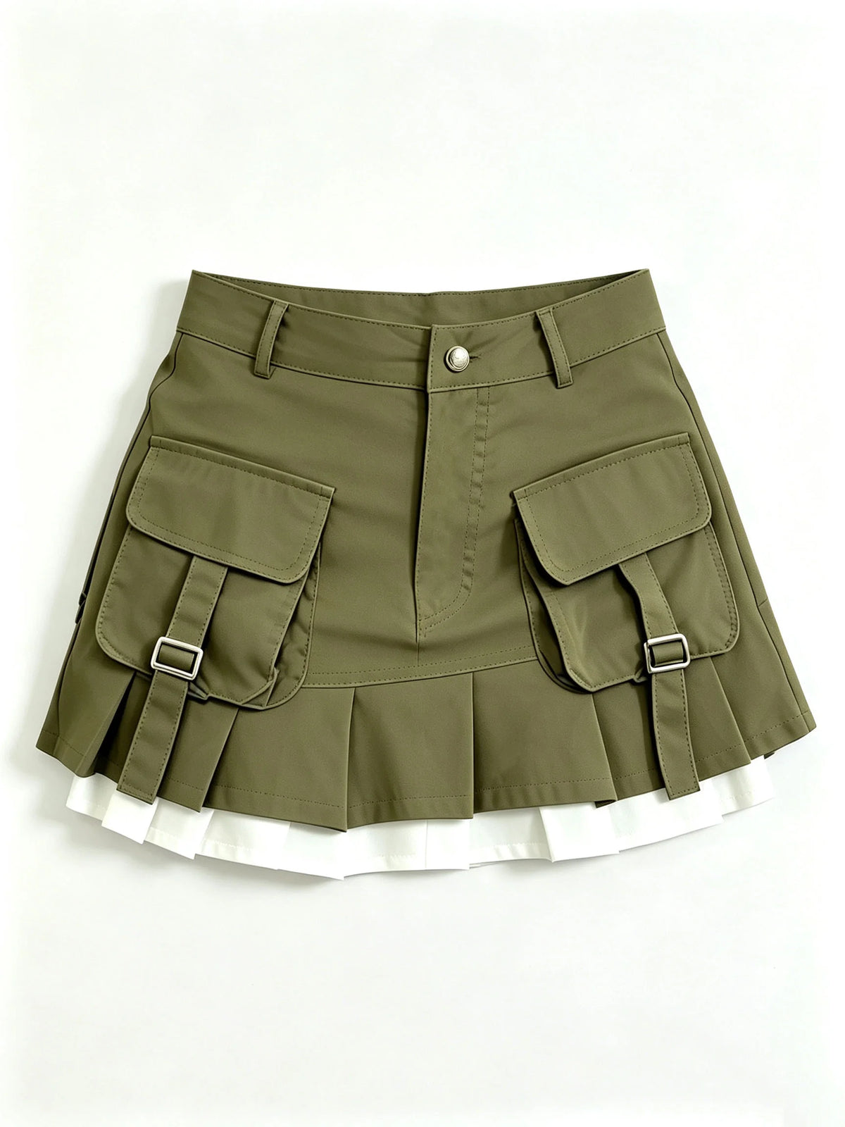 High Waisted Cargo Mini Skirt With Flap Pockets for Women