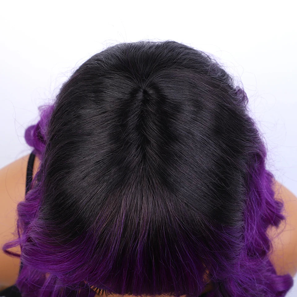 Long Body Wave Human Hair Wig With Bangs for Women