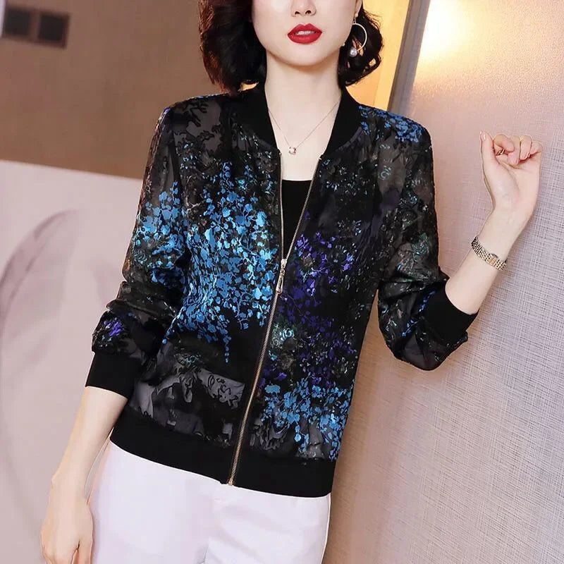 Spring Autumn Summer New Loose Long Sleeve Chiffon Women's Jacket Small Fragrance Style Sunscreen Clothing Middle East Fashion