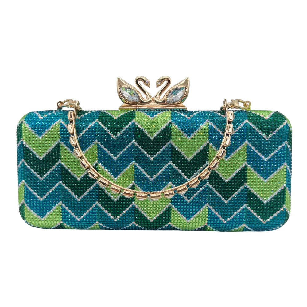 Shiny Rhinestone Clutch Handbag for Women Party Occasions