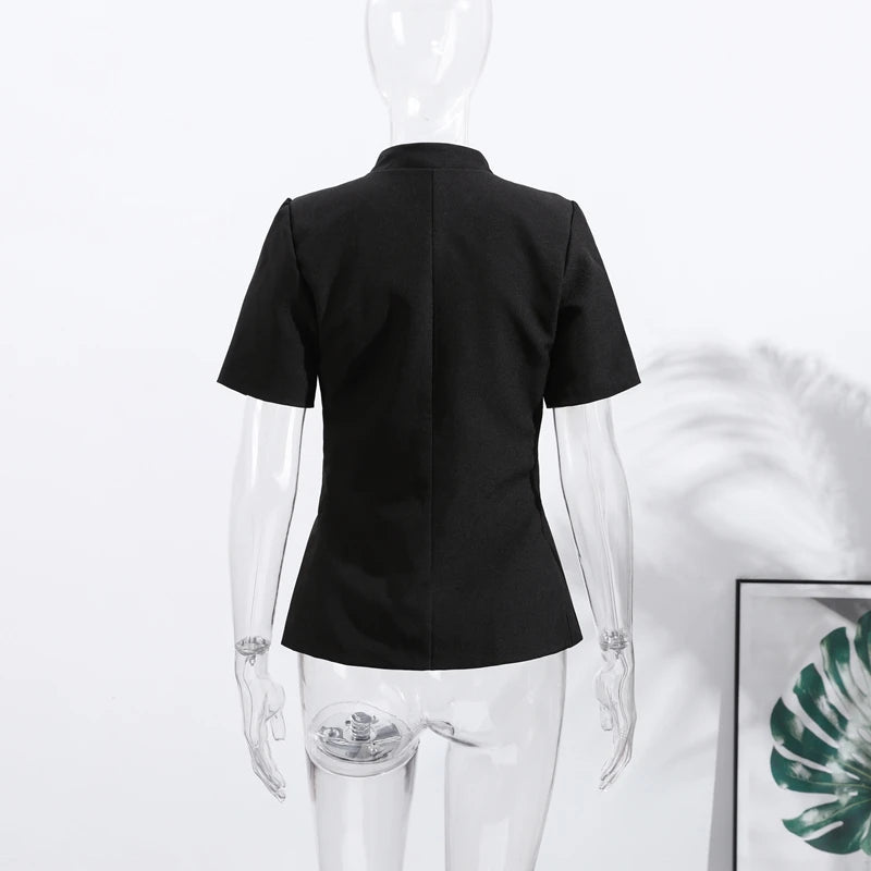 Mermaid Hem Long Sleeve Single Breasted Blazer for Women