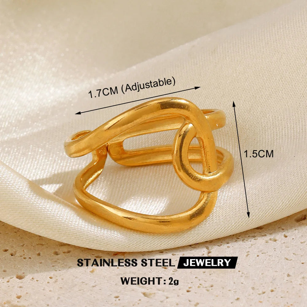 Open Heart Stainless Steel Ring