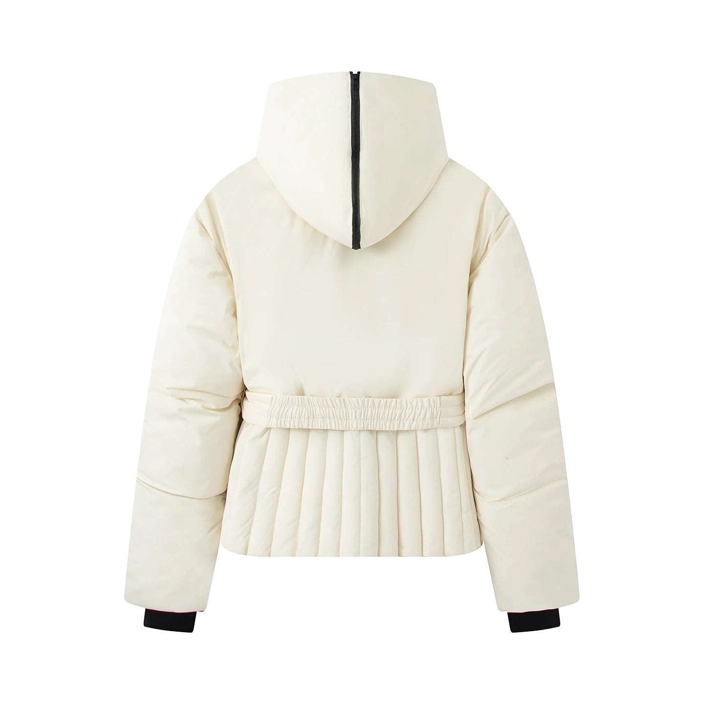 Thick Padded Windproof Burgundy Hooded Winter Parka Jacket For Women