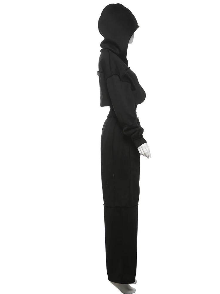 Cozy Woolen Hooded Pantsuit