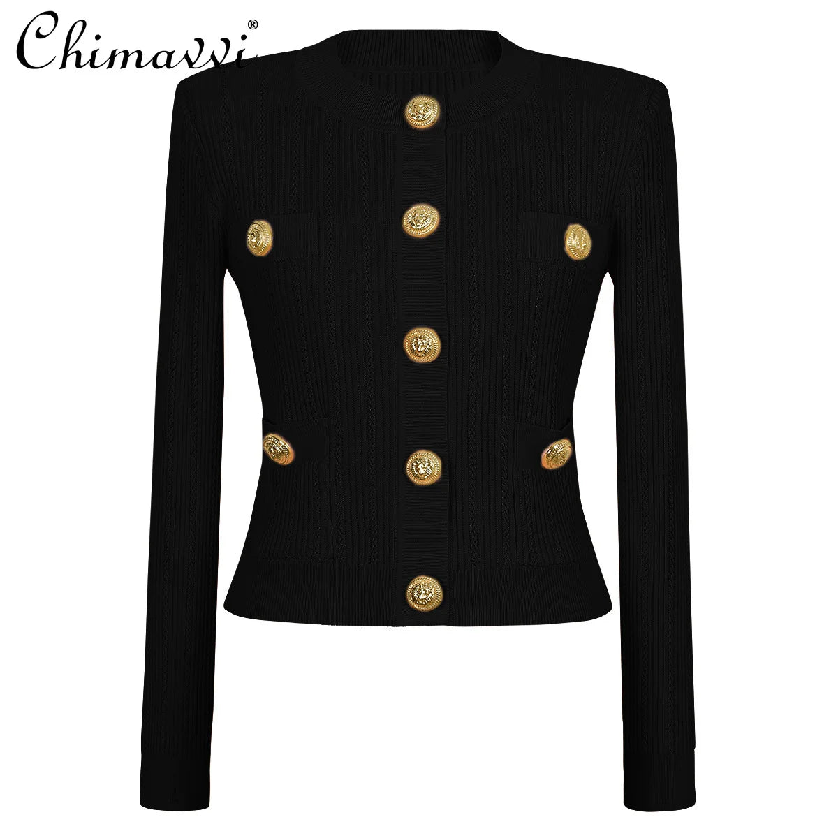 O Neck Knit Sweater Coat