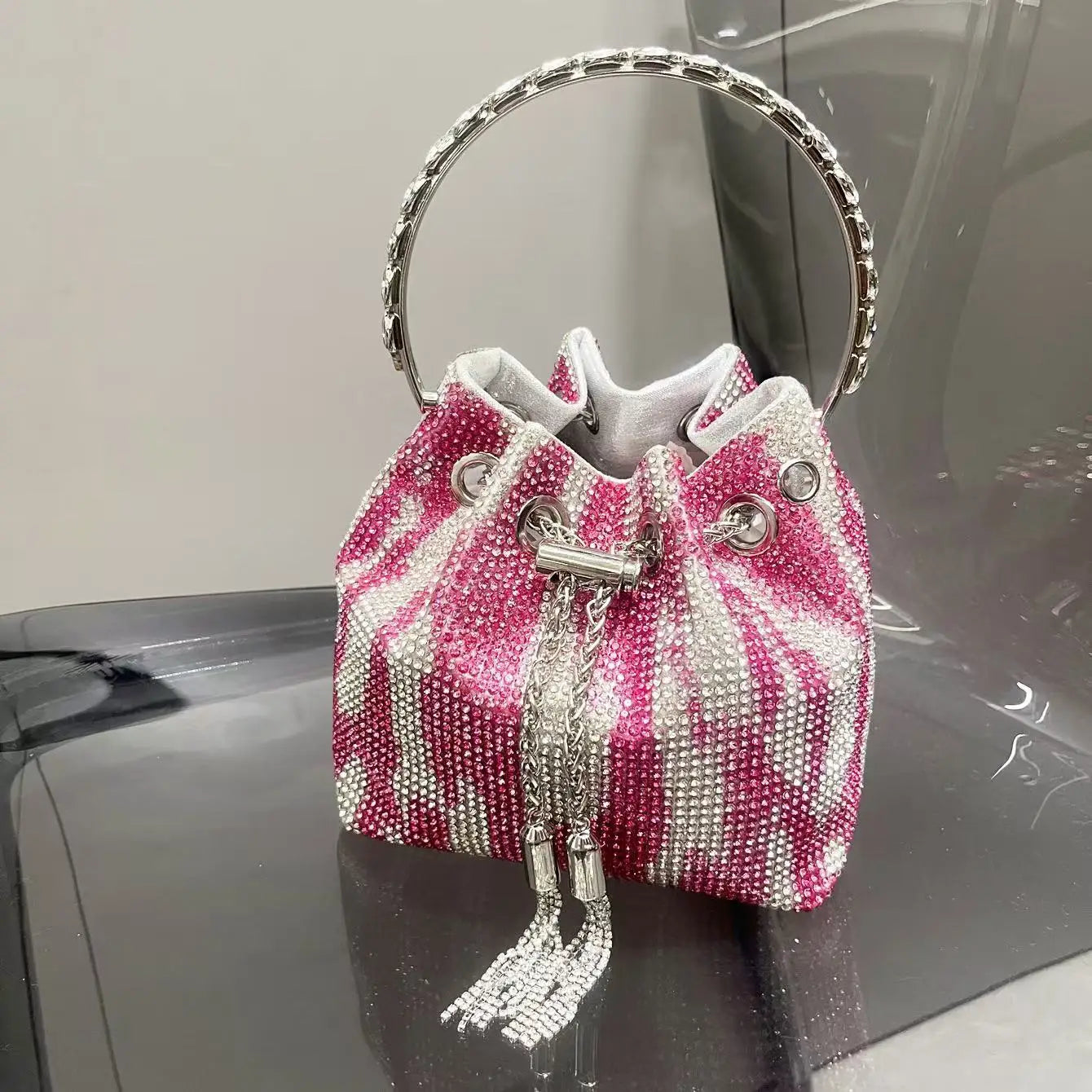 Luxury Designer Women's Handbag Crystal Shiny Rhinestones Diamond Evening Bag Wedding Party Clutch Purse Shoulder Crossbody Bag