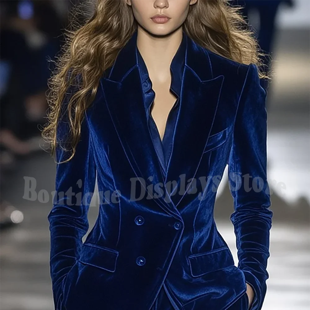 Peak Lapel Velvet Suit Set