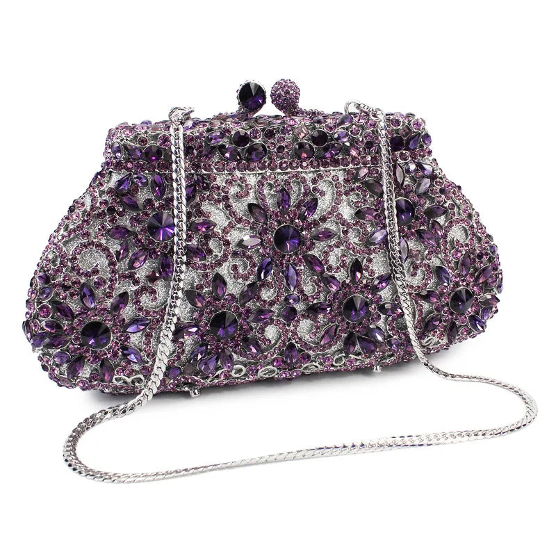 Rhinestone Chain Mini Evening Clutch Handbag for Women
