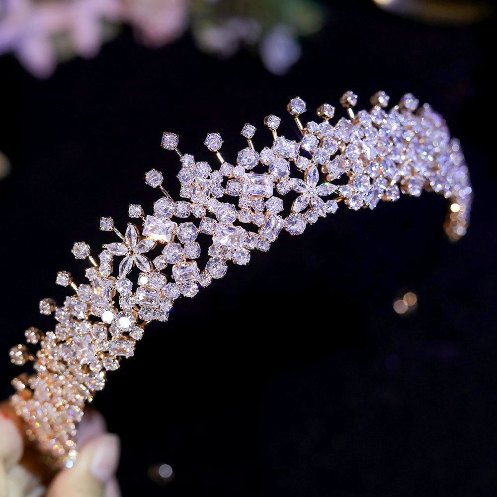 Sophisticated Crystal Zircon Princess Tiara for Women