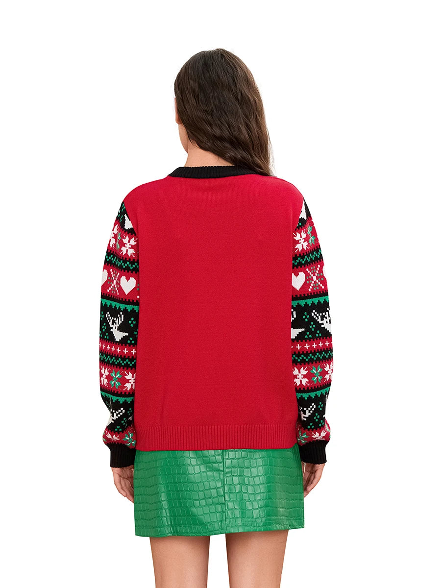 Women'S Loose Orange Sweater Long Sleeved Round Neck Gradient Printed Pullover  Versatile Top For Autumn and Winter