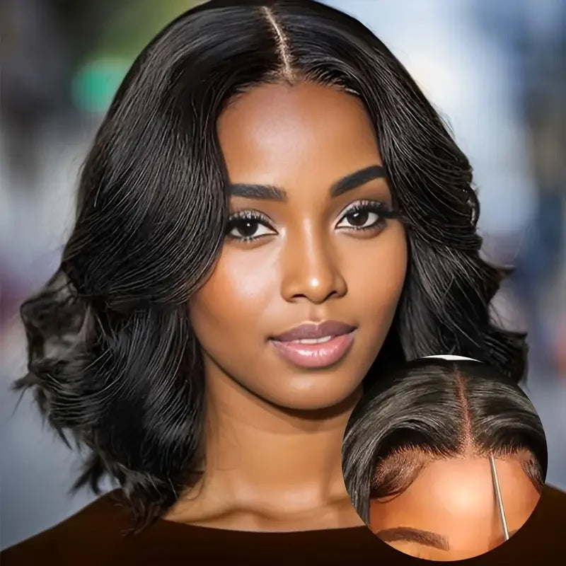 Glueless Short Human Hair Body Wave Bob Wig for Women