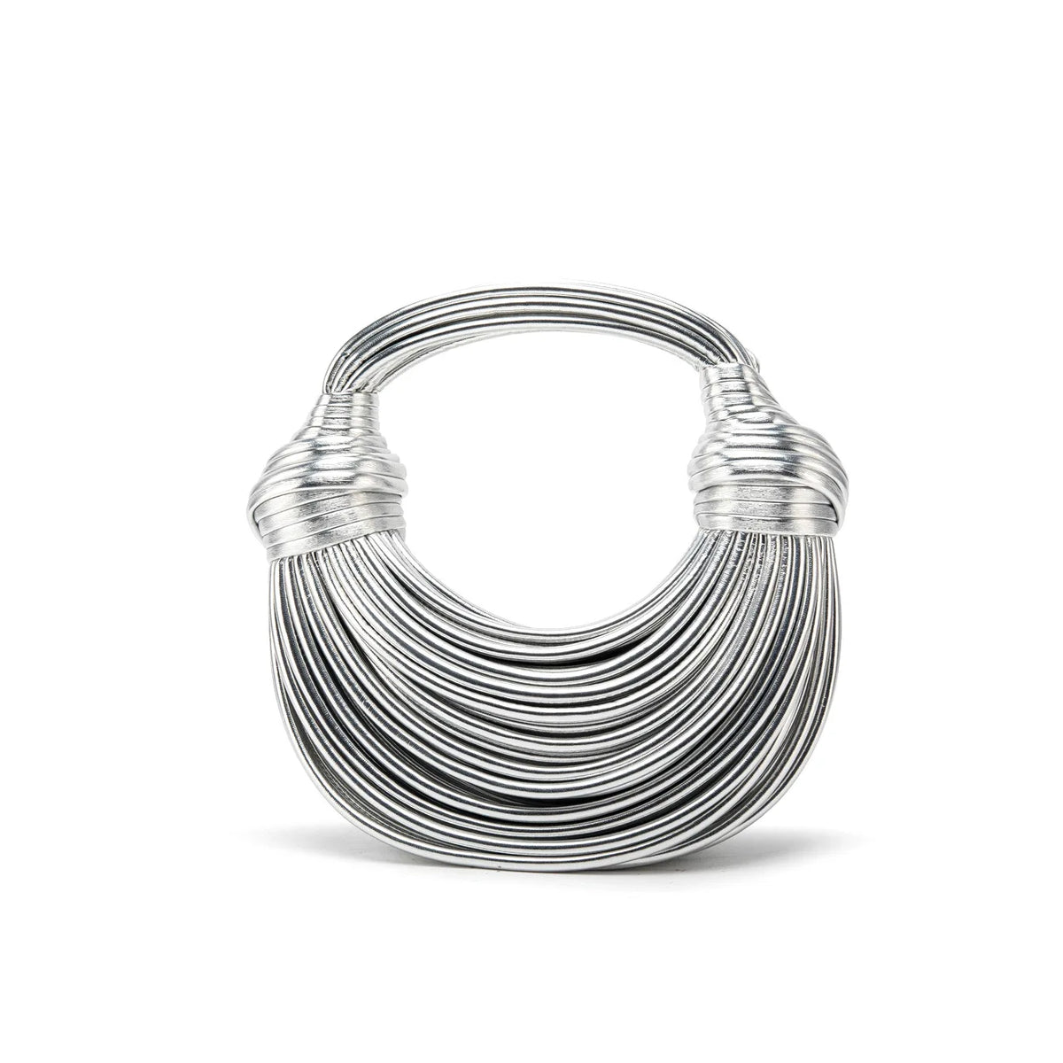 Glossy Woven Dumpling Cloud Clutch Bag With Knot Detail for Women