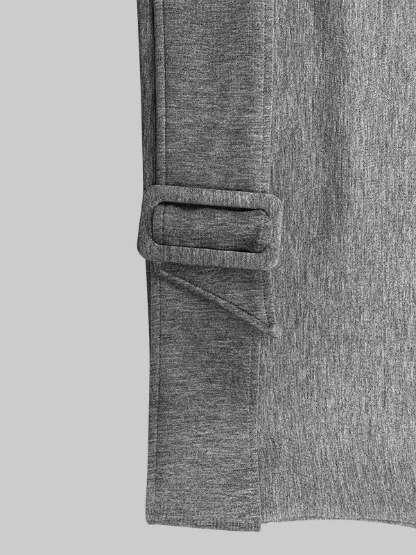 Beautyblue Fall Women's Sweatshirts Tops Female Hoodies 2025 Casual Belt Buckle Solid Color O-Neck Ladies Pullovers Clothing