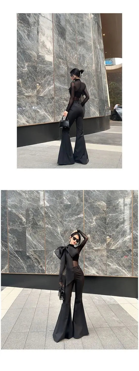High Waist Bell Bottom Trousers