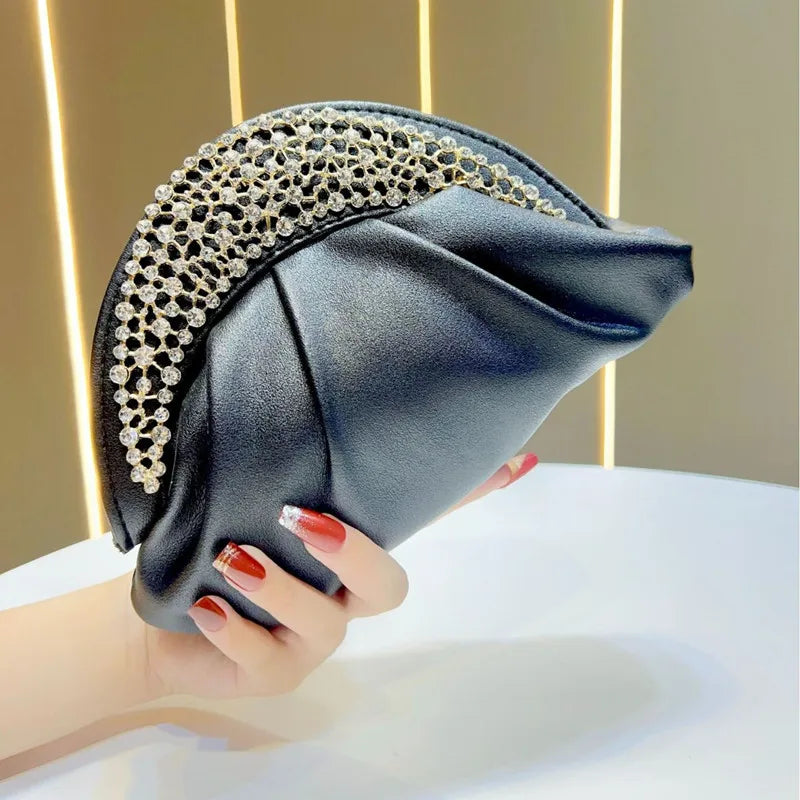 Sequined Chain Clutch Handbag