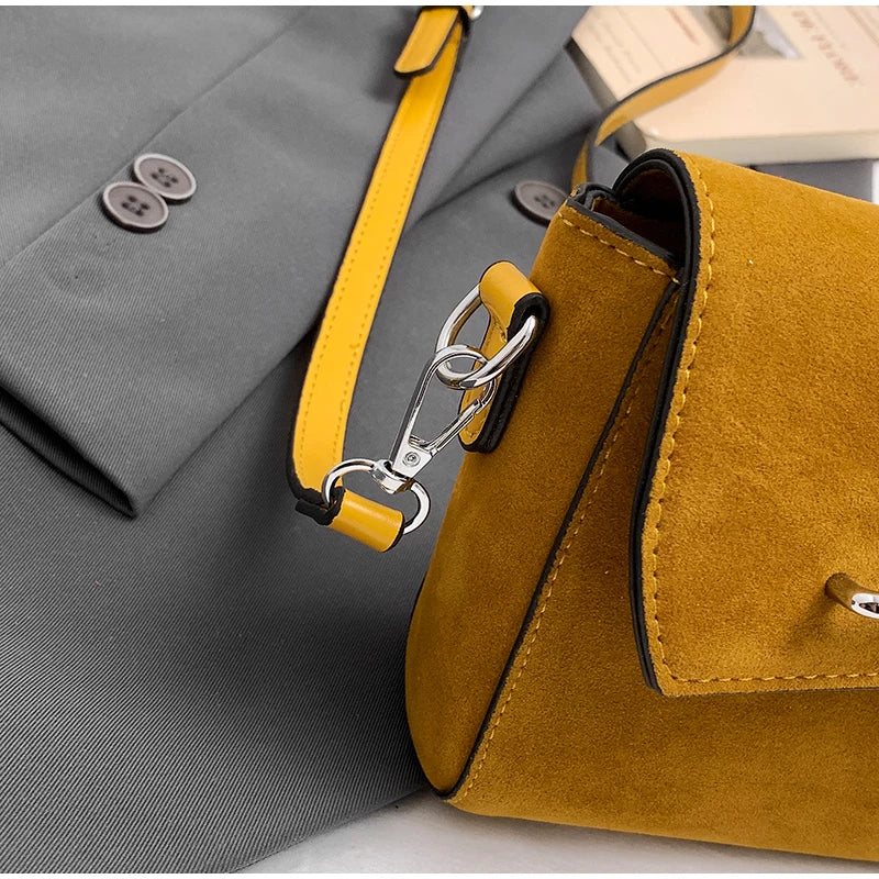 Retro Frosted New Shoulder Bag Women Autumn And Winter Suede High-end Fashion Women's Wallet Versatile Texture Small Square Bag