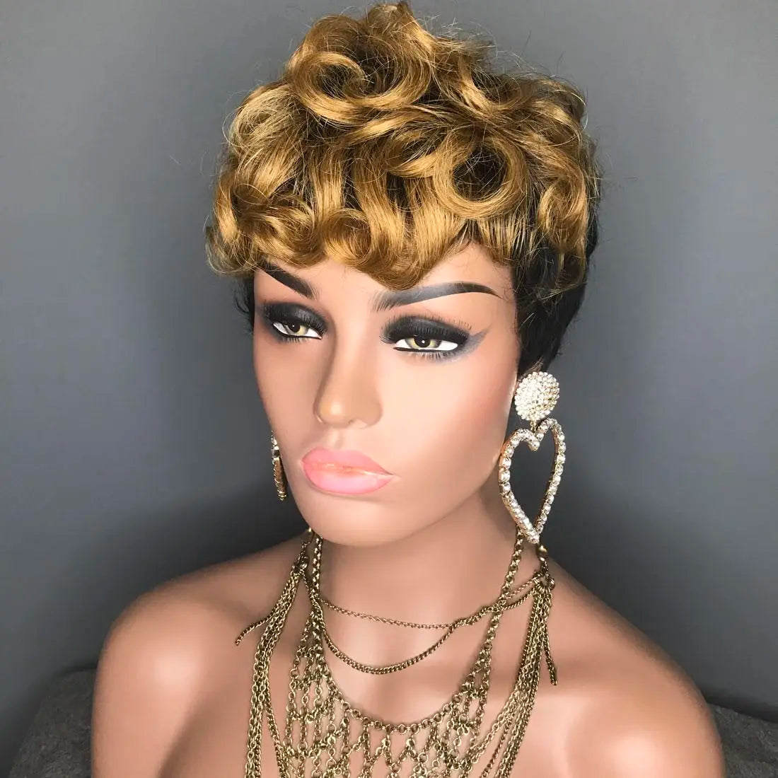 Natural Heat Resistant Curly Synthetic Pixie Wig for Women