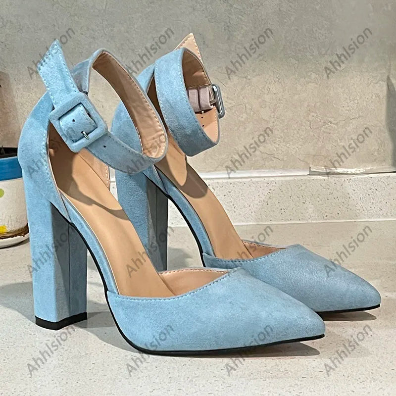 Elegant Faux Suede Pointed Toe High Heel Pumps For Women