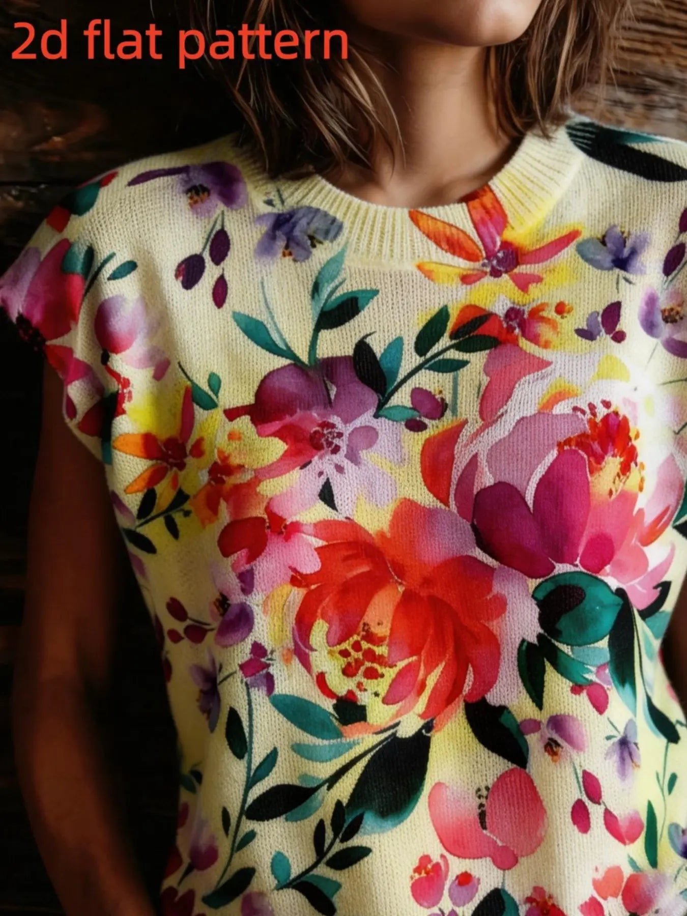 Knit Digital Print Sleeveless Top