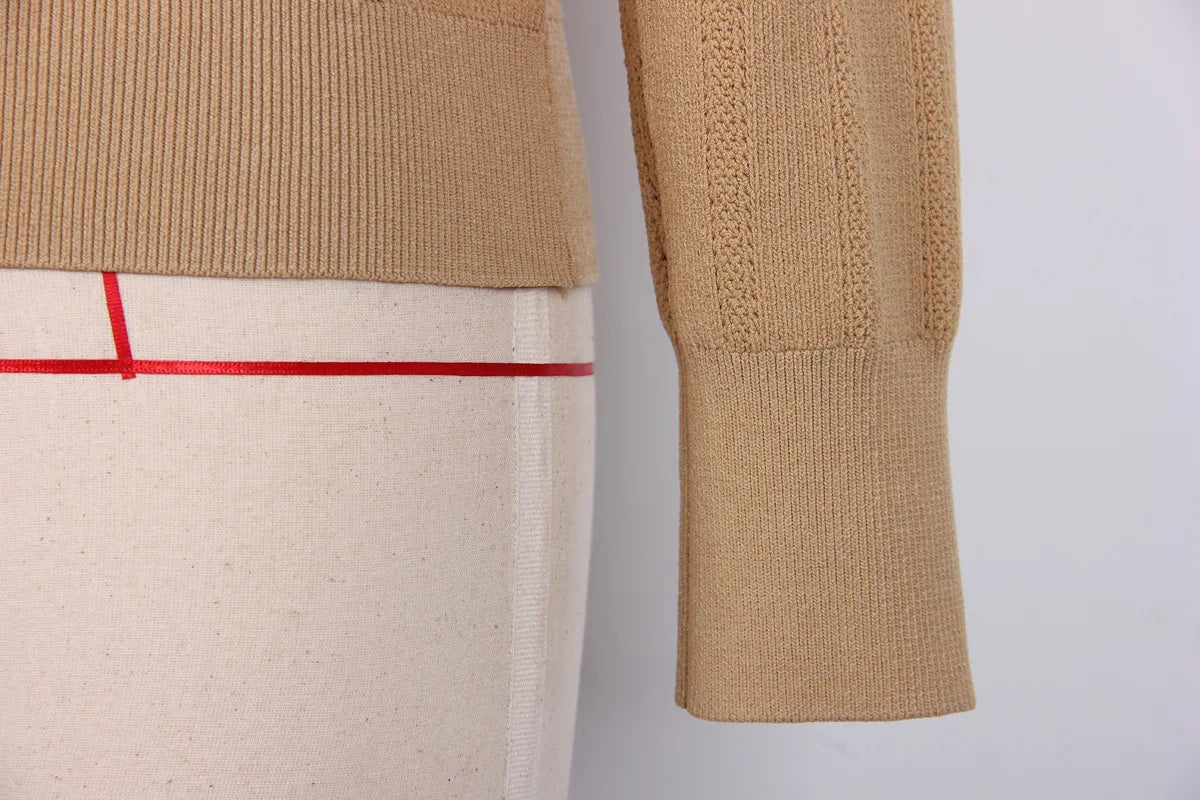 2025 Autumn New Fashion Crew Neck Long-sleeved Top Commuter Single-breasted Slim-fit Sweater Cardigan Jacket for Women