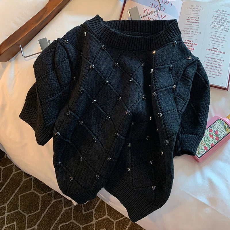 Vintage Knit Short Sleeve Cropped Sweater for Women