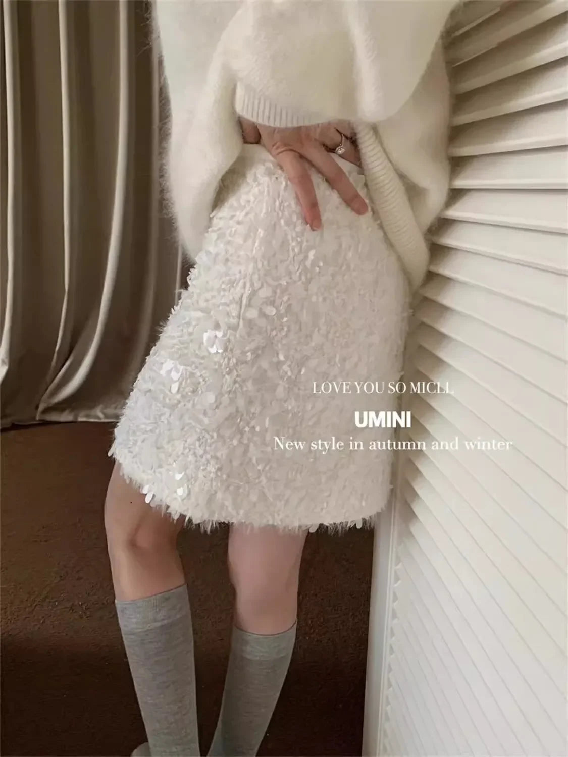 Wrapped Hip Sequin Mini Skirt