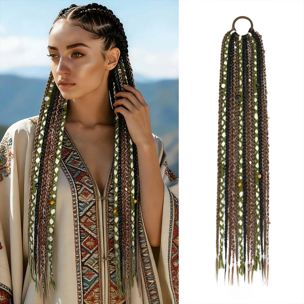 Handcrafted Boho Braided Ponytail Extension For Women