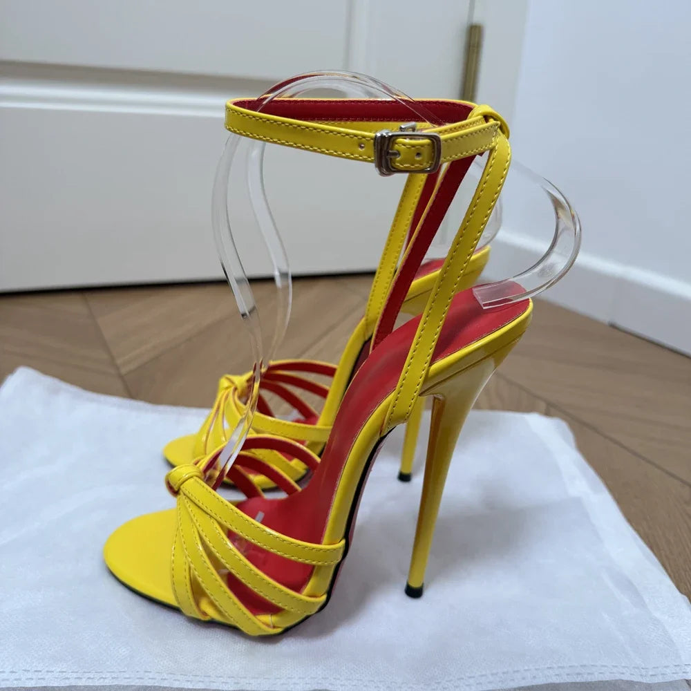 Ultra High Stiletto Heel Open Toe Strappy Sandals for Women