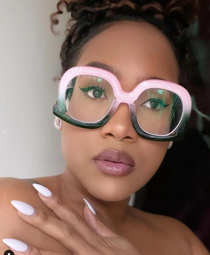 Oversized Colorful Blue Light Reading Glasses for Women