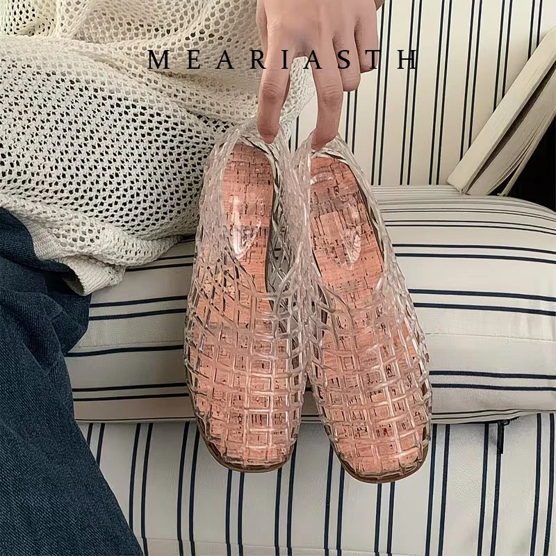 Breathable Hollow Jelly Slip On Casual Flats for Women