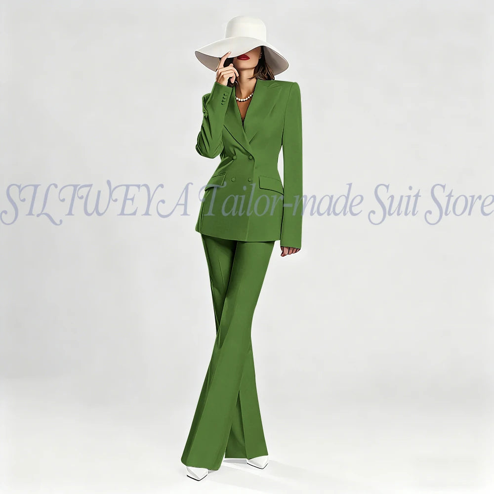 Slim Fit Double Breasted Blazer Suit Set for Women