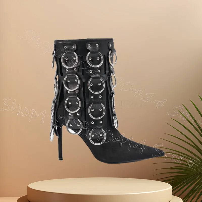 Elegant Pointed Toe High Heel Boots With Side Zipper For Women