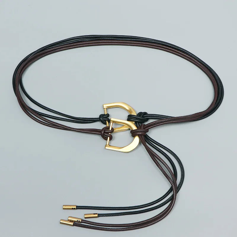Fashion Braided Gold Knot Waist Chain Belt for Women