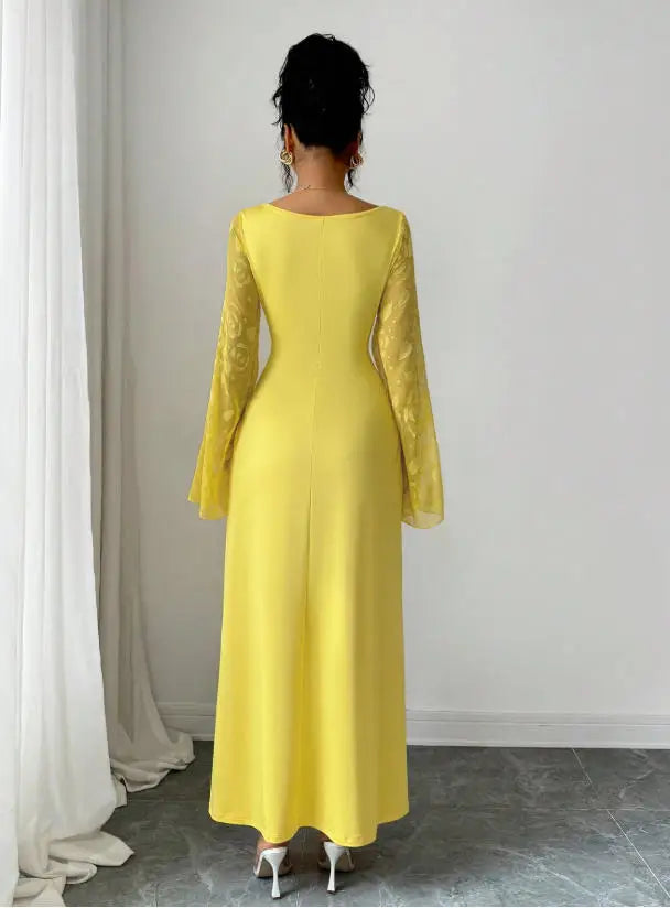 Elegant Solid Color Classic A-Line Midi Dress for Women