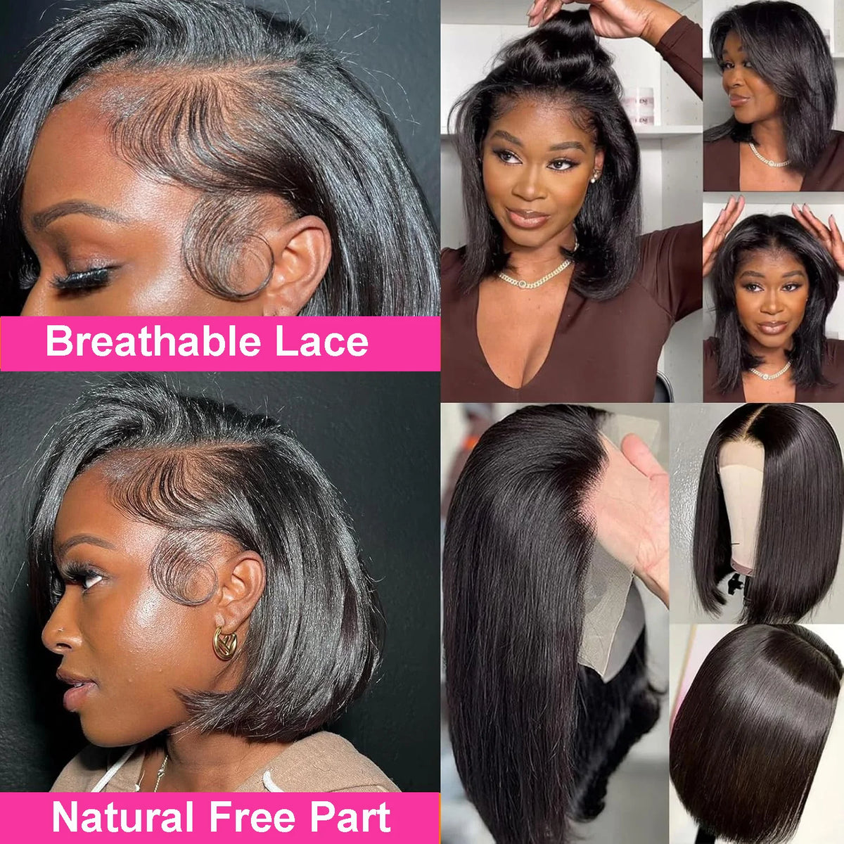 Straight Bob Human Hair Lace Front Wig
