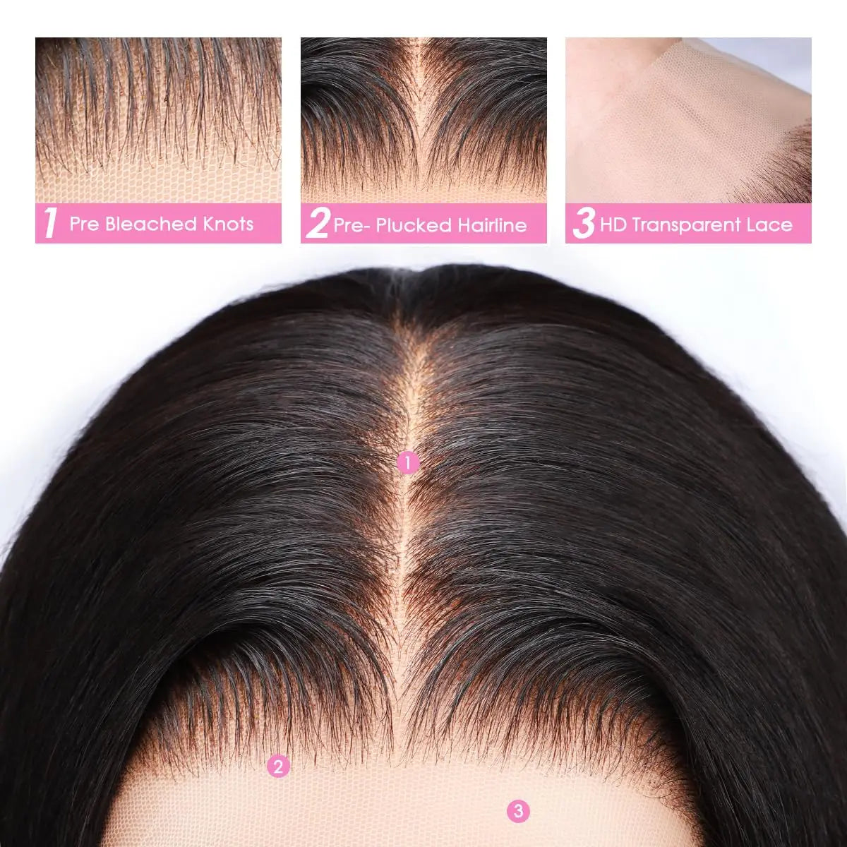 HD Pre Plucked Body Wave Lace Frontal Wig for Women