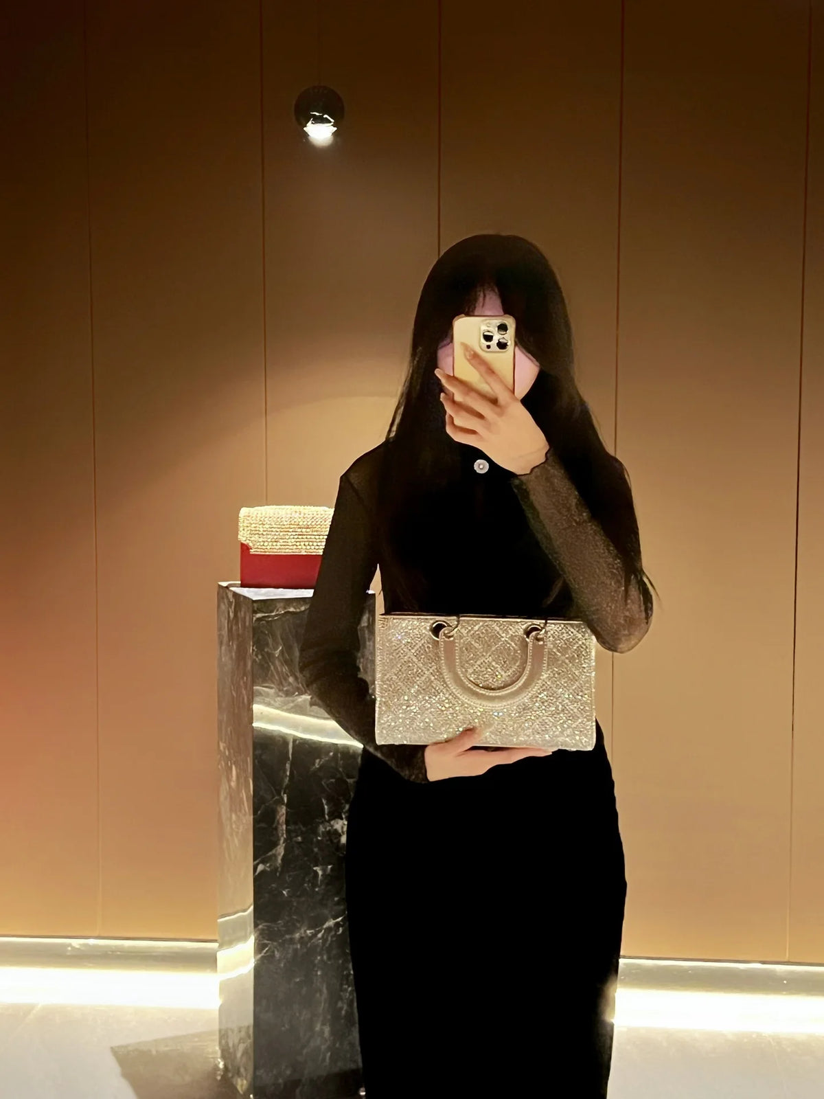 Rhinestone Party Handbag With Messenger Strap for Women