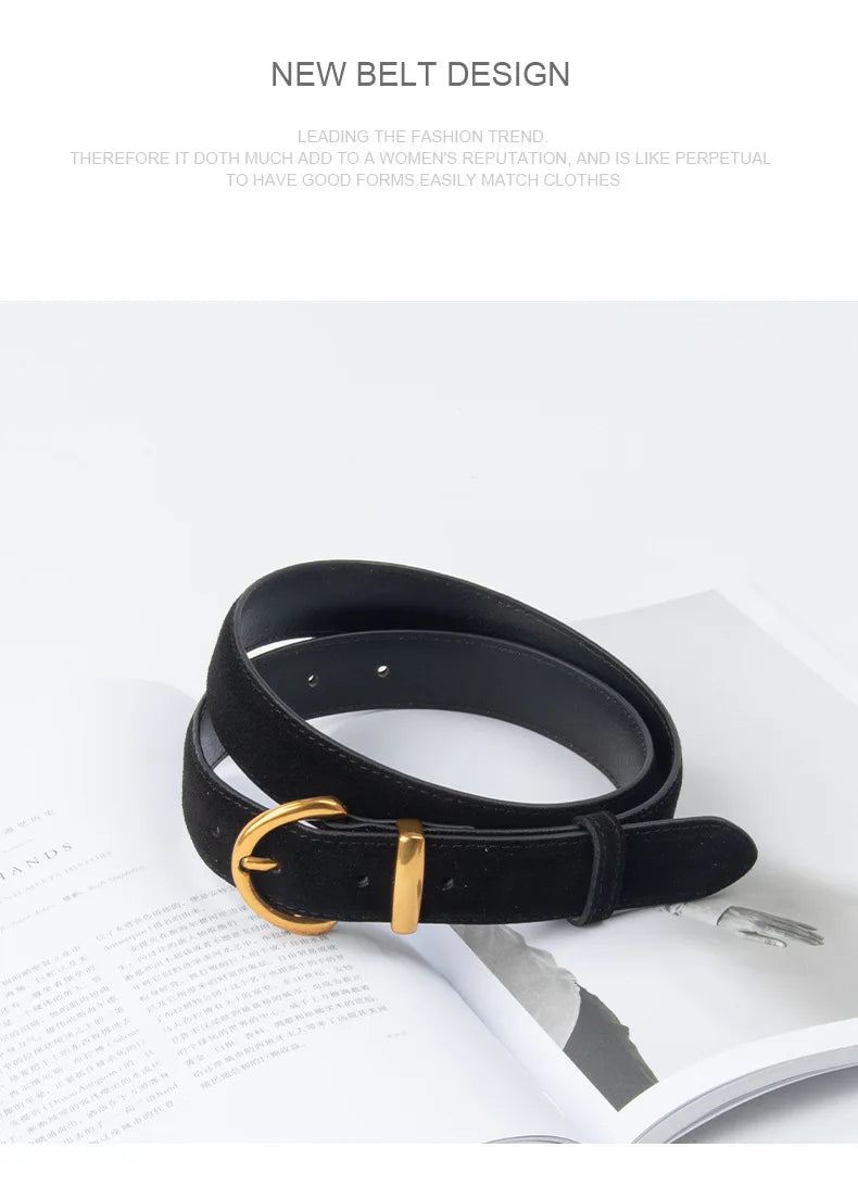 Suede Look Pin Buckle Waist Belt