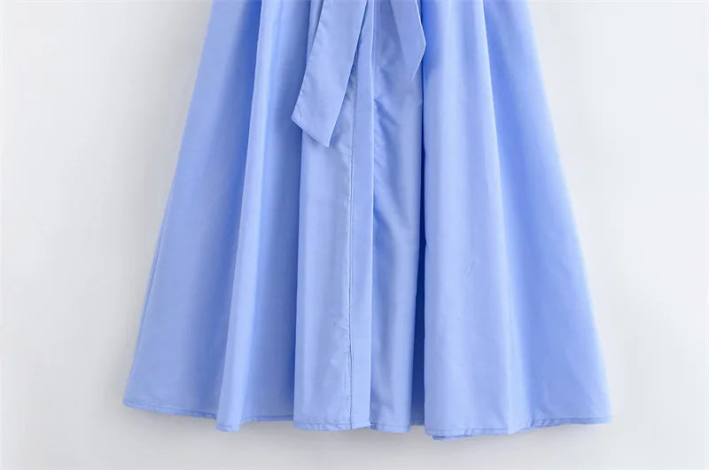Lapel Casual Pockets Short Sleeve Shirt Dress for Women
